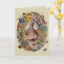 St. Ambrose of Milan with Flowers, Bees, and Hive カード