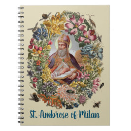 St. Ambrose of Milan with Flowers, Bees, and Hive ノートブック