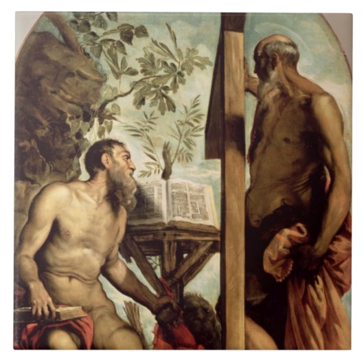 St AndrewおよびSt Jerome タイル (正面)