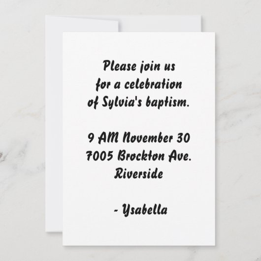 St Andrewの招待 招待状 (裏面)