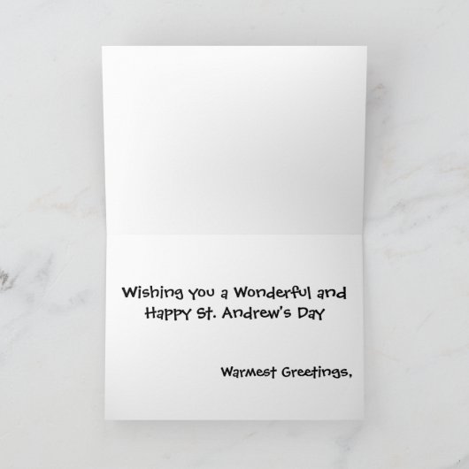 St Andrewの日の挨拶状のおもしろいな漫画 カード (内部)