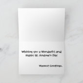 St Andrewの日の挨拶状のおもしろいな漫画 カード (内部)