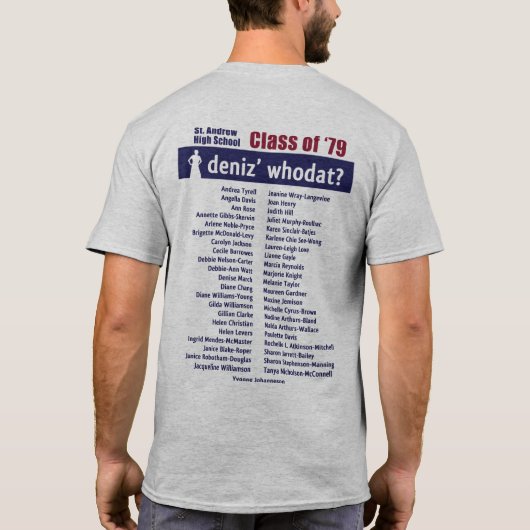 St Andrewの1979年の懇親会の高校の授業 Tシャツ (裏面)
