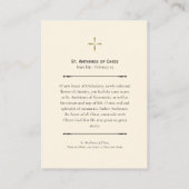 St. Anthimos of Chios Orthodox Prayer Card プレイスカード (裏面)