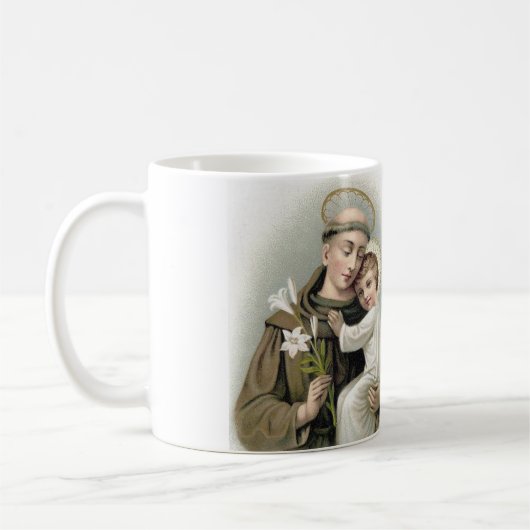 St Anthonyおよびベビーイエス・キリスト コーヒーマグカップ (左)