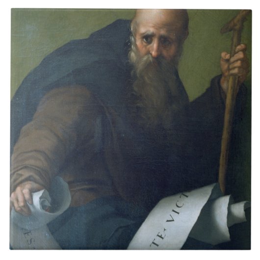 St Anthonyの大修道院長(c.251-356) c.1518-19 (カリフォルニアの油 タイル (正面)