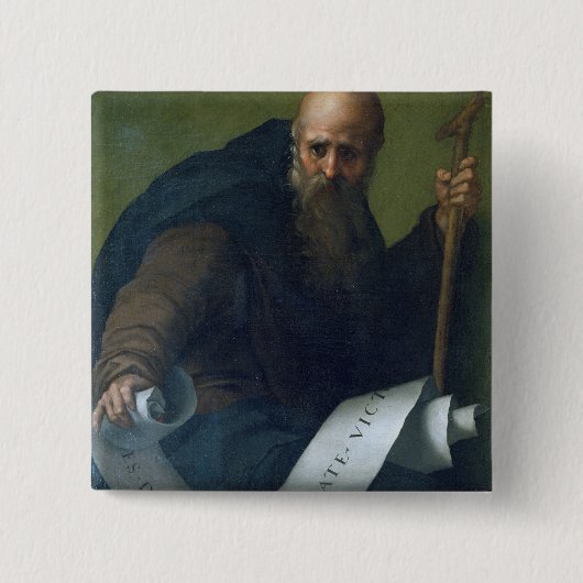 St Anthonyの大修道院長(c.251-356) c.1518-19 (カリフォルニアの油 缶バッジ (正面)