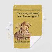 St Anthonyの守護聖人のユーモアのあるな無くなったゴルフ・ボール ゴルフタオル (インサイチュ)