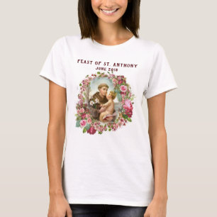 St Anthonyの赤く、ピンクのバラ Tシャツ