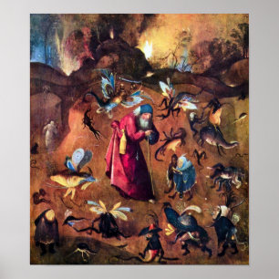 St AnthonyのHieronymusのBosch誘惑 ポスター