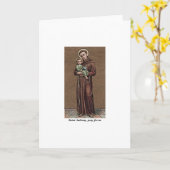 St Anthonyは私達のために祈ります カード (黄色い花)