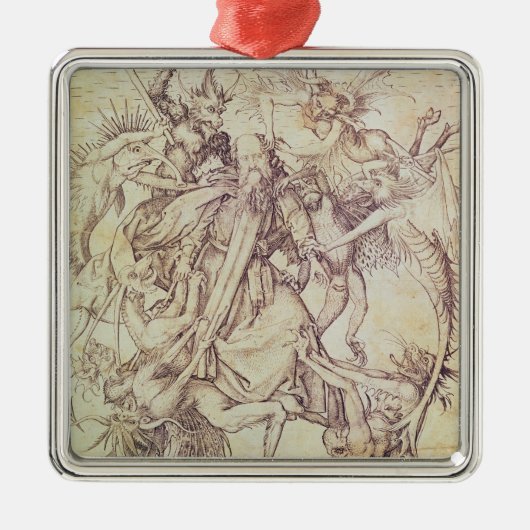 St Anthony (版木、銅版、版画)の誘惑 メタルオーナメント (正面)