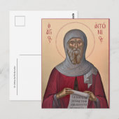 St. Anthony the Great Orthodox Christian Icon ポストカード (正面/裏面)