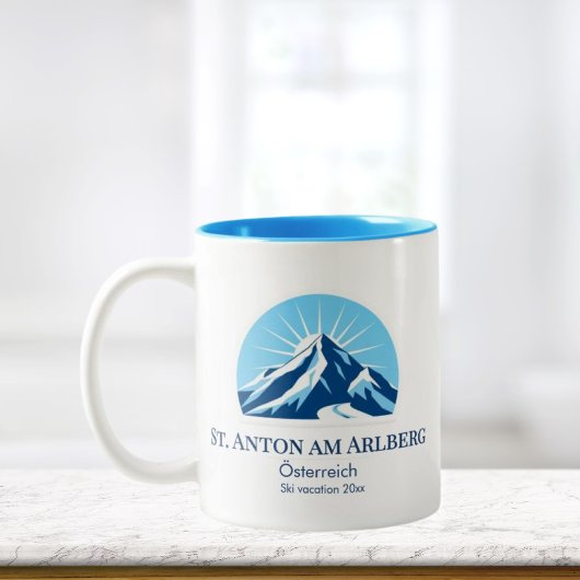 St. Anton am Arlberg Austria ski resort souvenir ツートーンマグカップ