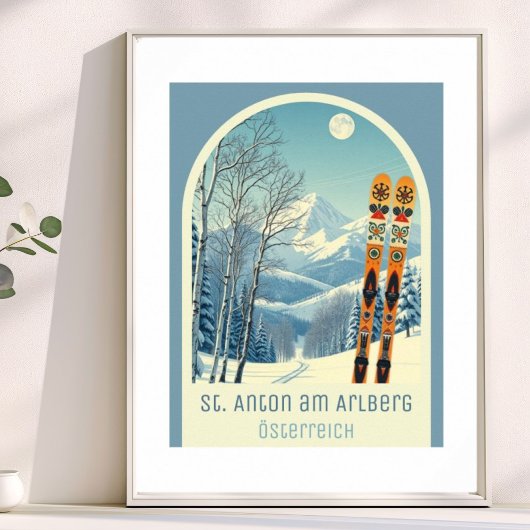 St. Anton am Arlberg Austria ski vacation Poster ポスター