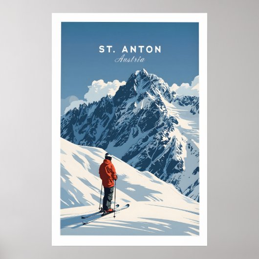 St Anton Ski Print 1 ポスター (正面)