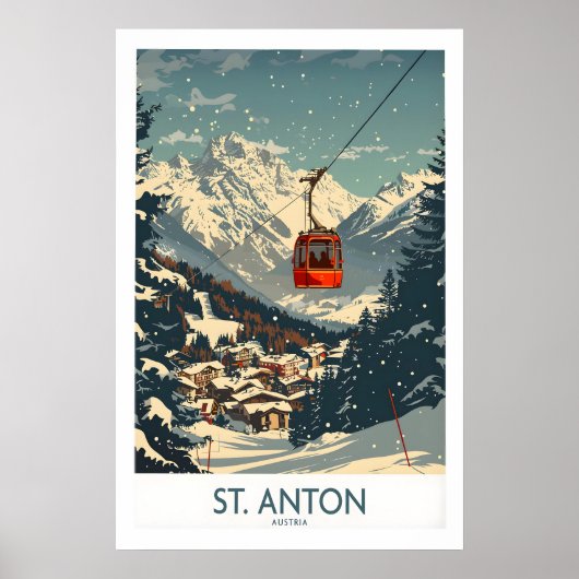 St Anton Wall Art Ski Poster 1 ポスター (正面)