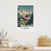 St Anton Wall Art Ski Poster 1 ポスター (キッチン)