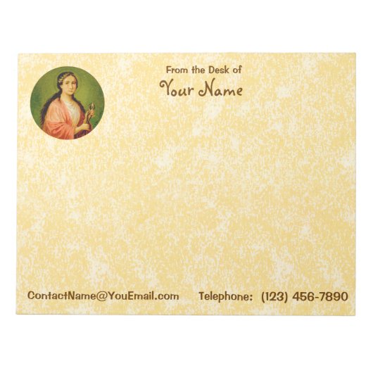 St. Apolonia (BLA 001) 11"x8.5" Horiz (スタイル#1) ノートパッド (正面)