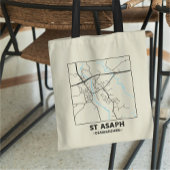 St Asaph, Denbighshire City Map Tote Bag トートバッグ