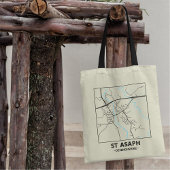 St Asaph, Denbighshire City Map Tote Bag トートバッグ