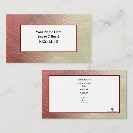 St. Aug. Sketch Bubble Wrap Background Reseller 名刺 (正面/裏面)