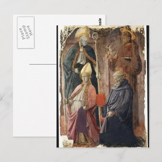 St.Augustin & Francis, Bishop St by Filippo Lippi ポストカード (正面/裏面)