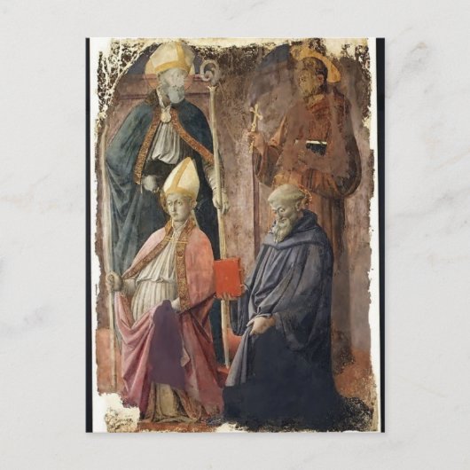 St.Augustin & Francis, Bishop St by Filippo Lippi ポストカード (正面)