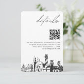 St Augustineの結婚詳細モダンQRコード エンクロージャーカード (スタンド正面)