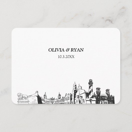 St AugustineのRSVP結婚食事オ伝統的プション エンクロージャーカード (裏面)