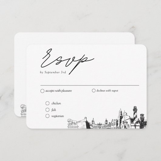 St AugustineのRSVP結婚食事オ伝統的プション エンクロージャーカード (正面/裏面)