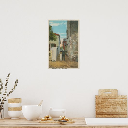 St. Augustine, FL – 財務通りの表示 ポスター (キッチン)