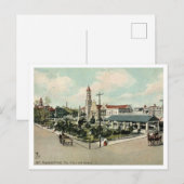 St Augustine FL, Plaza and Market, 1908レトロ ポストカード (正面/裏面)