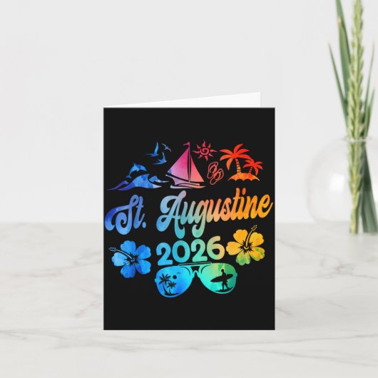 St. Augustine Florida 2026 Vacation Tie Dye Summer カード (正面)