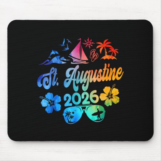 St. Augustine Florida 2026 Vacation Tie Dye Summer マウスパッド (正面)