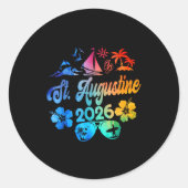 St. Augustine Florida 2026 Vacation Tie Dye Summer ラウンドシール (正面)