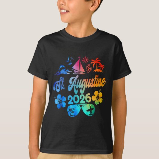 St. Augustine Florida 2026 Vacation Tie Dye Summer Tシャツ (正面)