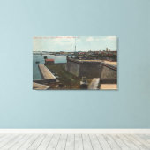 St. Augustine, Florida - Aerial of Ft.茉莉音 キャンバスプリント (インサイチュ (ウッドフロア))