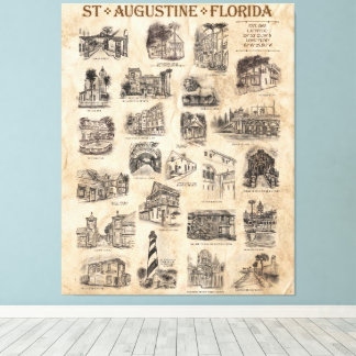 St Augustine, Florida Art Poster キャンバスプリント