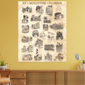 St Augustine, Florida Art Poster キャンバスプリント (インサイチュ (リビング))