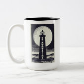 St. Augustine Florida Lighthouse Moon ツートーンマグカップ (左)
