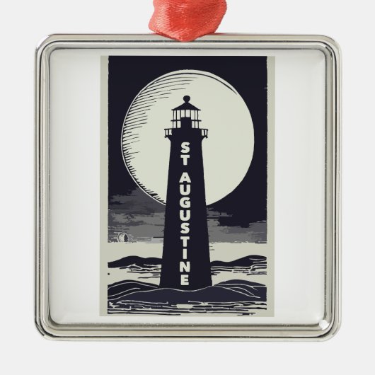 St. Augustine Florida Lighthouse Moon メタルオーナメント (正面)