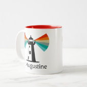 St. Augustine Florida Lighthouse Rainbow ツートーンマグカップ (正面左)