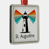 St. Augustine Florida Lighthouse Rainbow メタルオーナメント (右)