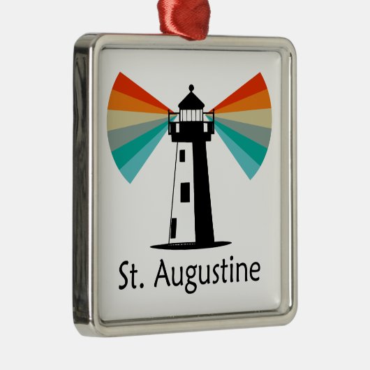 St. Augustine Florida Lighthouse Rainbow メタルオーナメント (右)