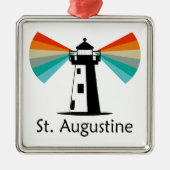 St. Augustine Florida Lighthouse Rainbow メタルオーナメント (正面)
