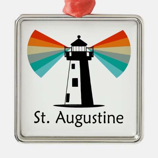 St. Augustine Florida Lighthouse Rainbow メタルオーナメント (正面)