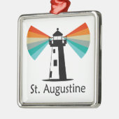 St. Augustine Florida Lighthouse Rainbow メタルオーナメント (左)