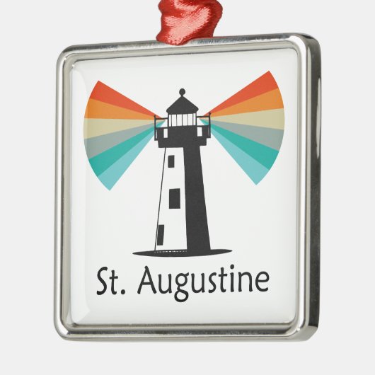 St. Augustine Florida Lighthouse Rainbow メタルオーナメント (左)