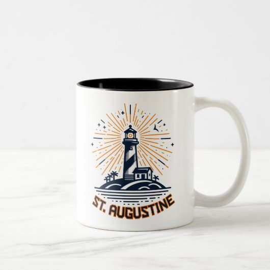 St. Augustine Florida Lighthouse Sunrise ツートーンマグカップ (右)